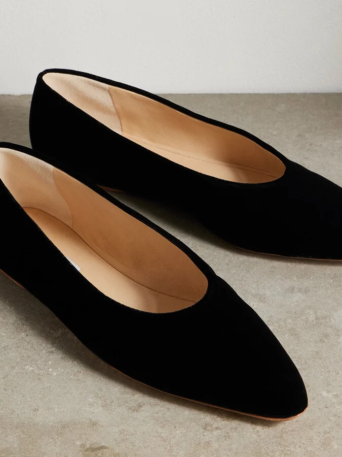 Gabriela Hearst - Andre Velvet Ballet Flats - Black - Image 4