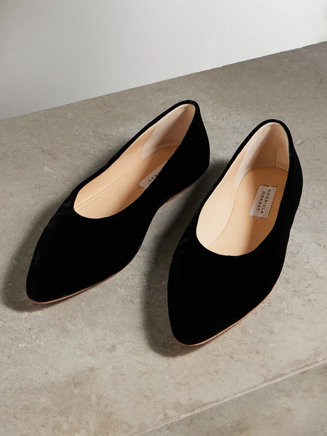 Gabriela Hearst - Andre Velvet Ballet Flats - Black - Image 5