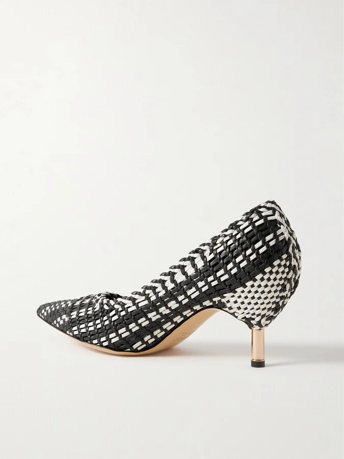Gabriela Hearst - Andres Two-tone Woven Leather Pumps - Black - Image 3
