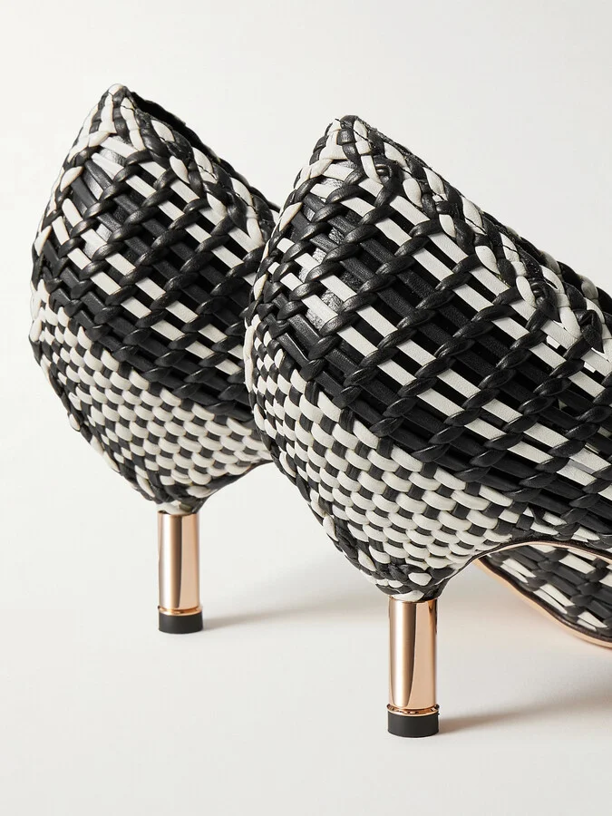 Gabriela Hearst - Andres Two-tone Woven Leather Pumps - Black - Image 4