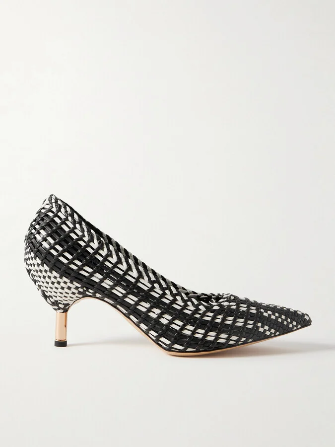 Gabriela Hearst - Andres Two-tone Woven Leather Pumps - Black