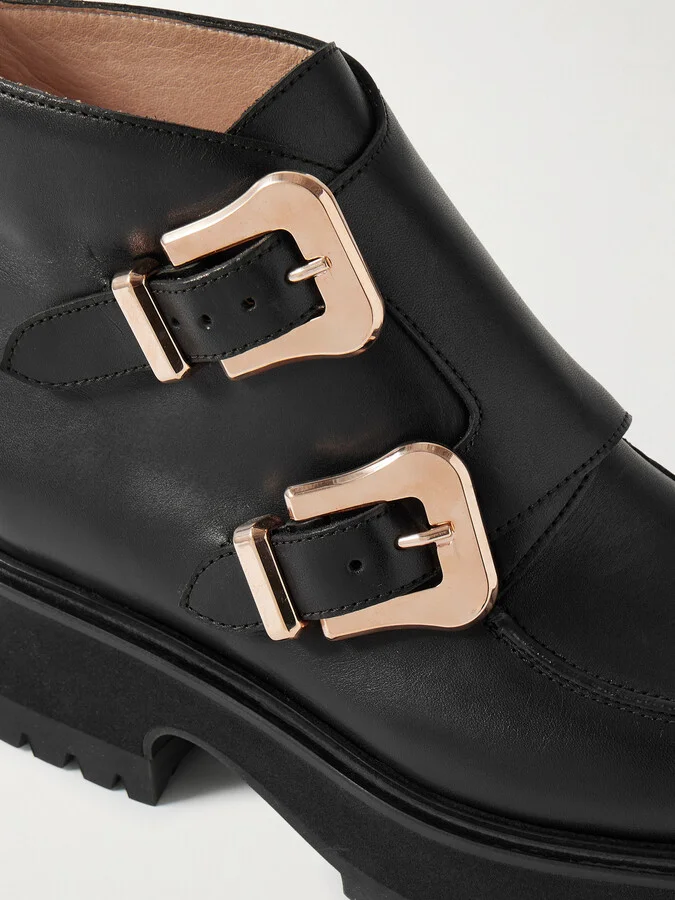 Gabriela Hearst - Apollo Buckled Leather Ankle Boots - Black - Image 4