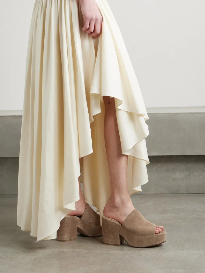 Gabriela Hearst - Ares Suede Platform Mules - Neutrals - Image 2