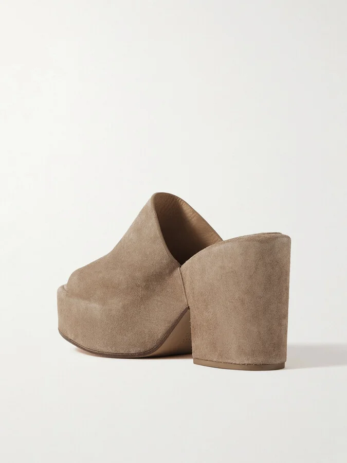 Gabriela Hearst - Ares Suede Platform Mules - Neutrals - Image 3