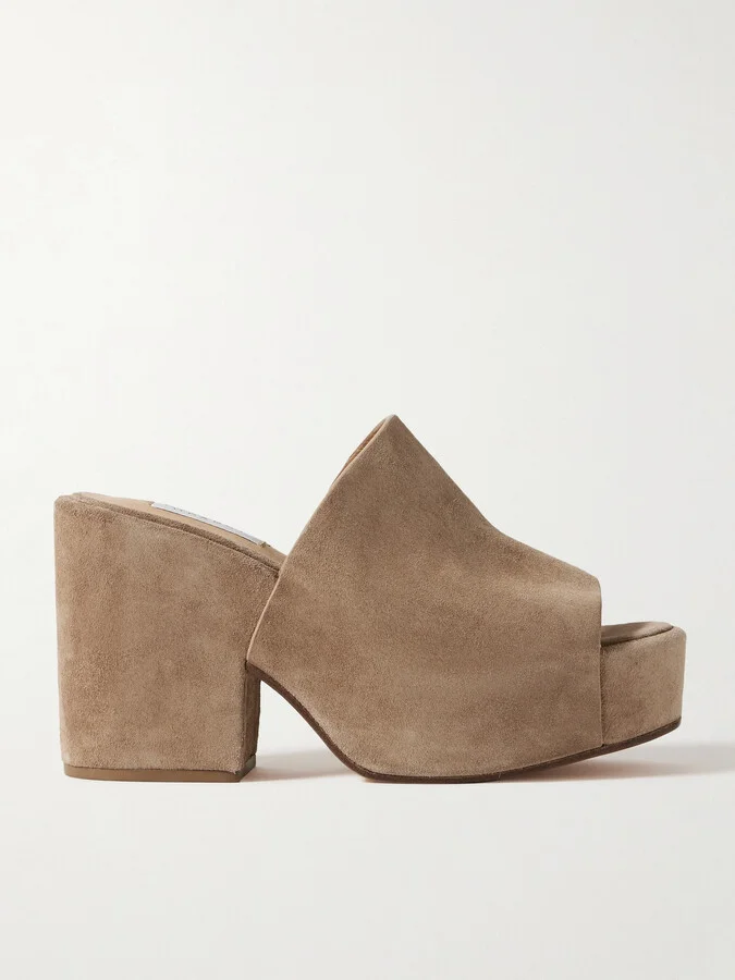 Gabriela Hearst - Ares Suede Platform Mules - Neutrals