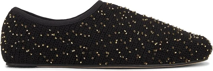 Gabriela Hearst Aris Ballerina Flat in Black