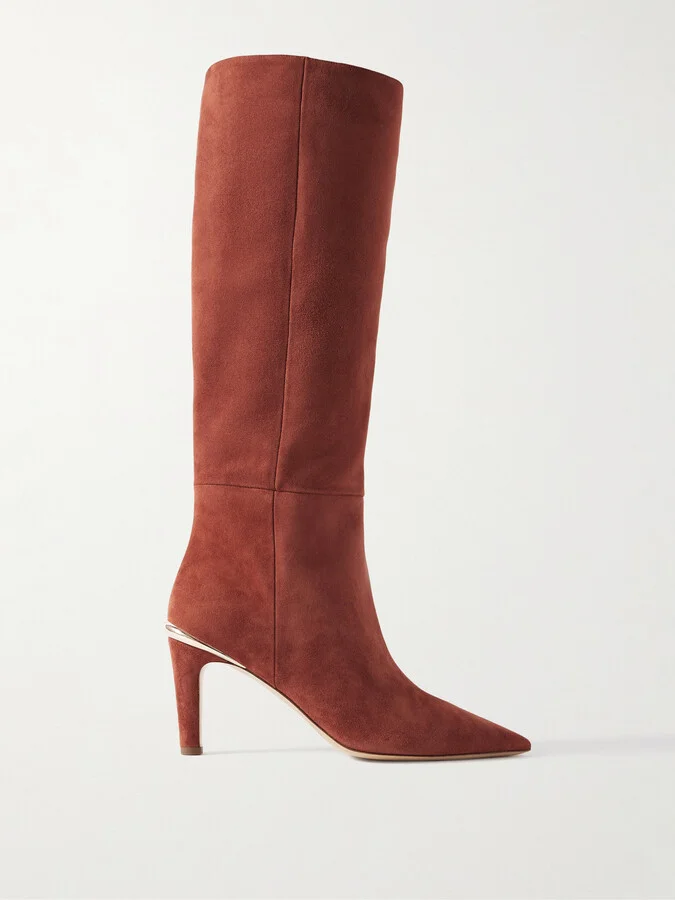 Gabriela Hearst - Aura Suede Knee Boots - Burgundy