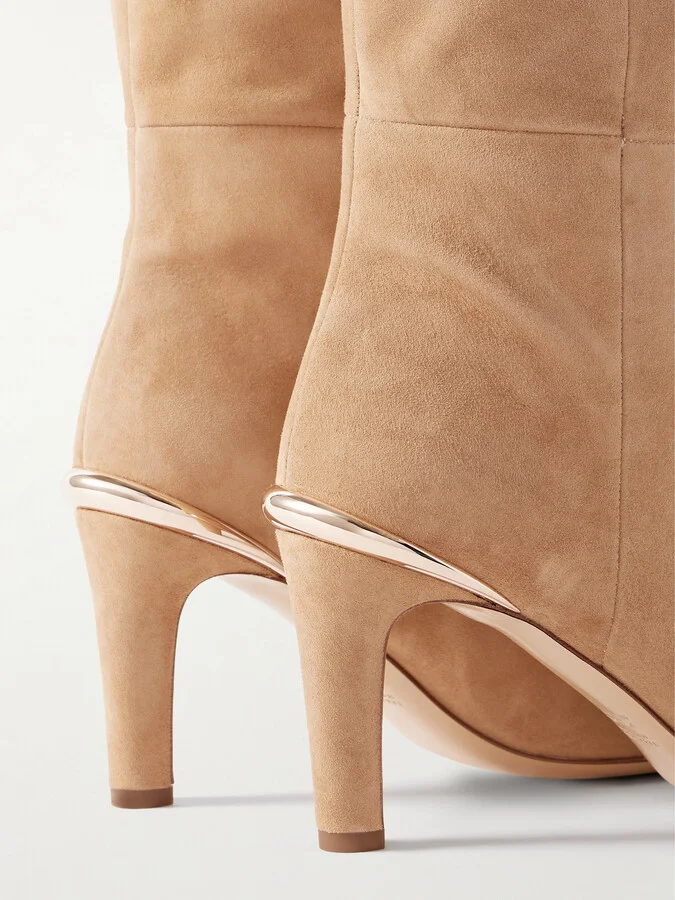 Gabriela Hearst - Aura Suede Knee Boots - Neutrals - Image 4