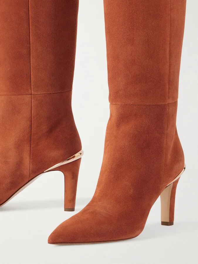 Gabriela Hearst - Aura Suede Knee Boots - Orange - Image 4