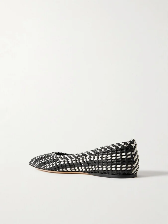 Gabriela Hearst - Aurora Two-tone Woven Leather Ballet Flats - Black - Image 3