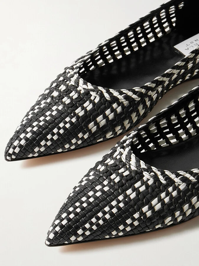 Gabriela Hearst - Aurora Two-tone Woven Leather Ballet Flats - Black - Image 4