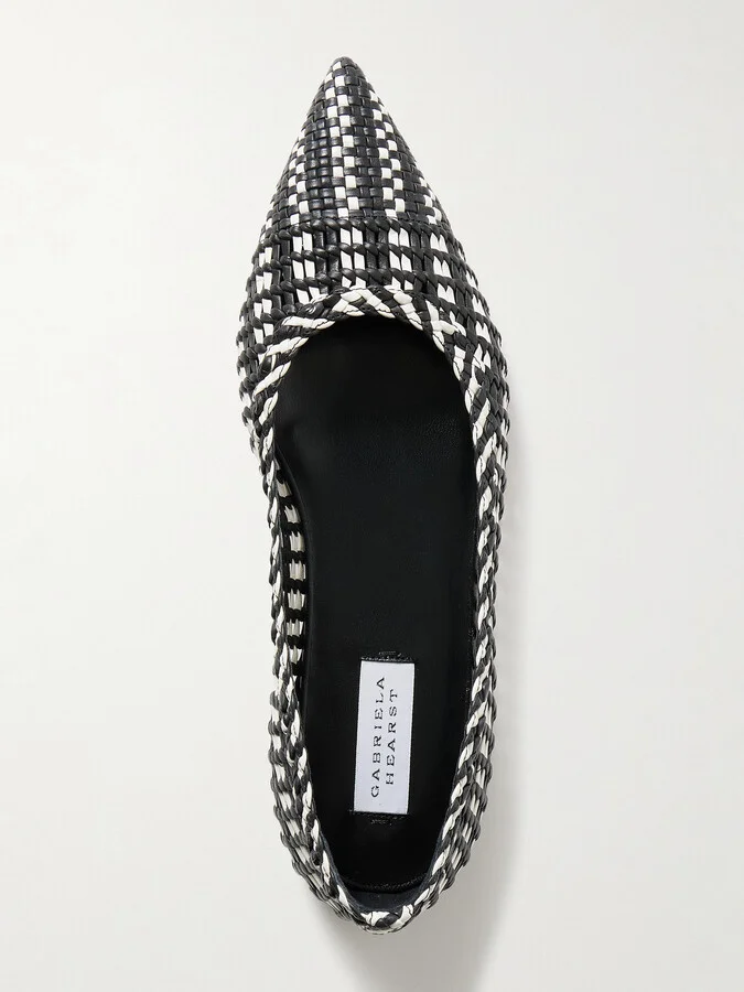Gabriela Hearst - Aurora Two-tone Woven Leather Ballet Flats - Black - Image 5
