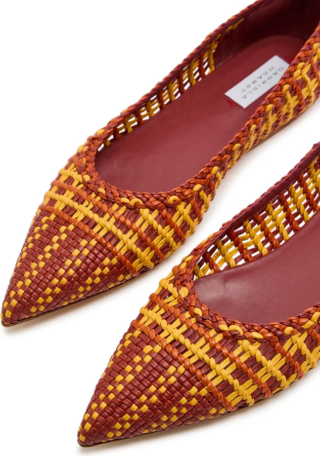 Gabriela Hearst Aurora Woven Leather Flats - Image 3