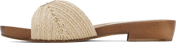 Gabriela Hearst Beige Clover Slide Sandals - Image 3