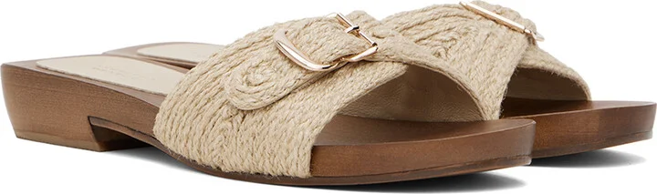 Gabriela Hearst Beige Clover Slide Sandals - Image 4