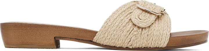 Gabriela Hearst Beige Clover Slide Sandals