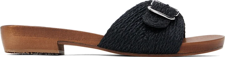 Gabriela Hearst Black Clover Slide Sandals
