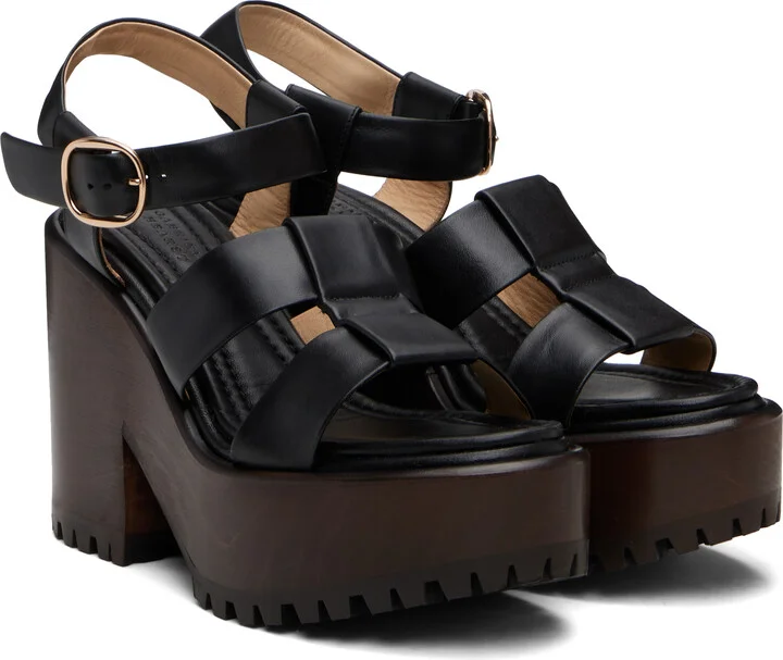 Gabriela Hearst Black Hera Platform Sandals - Image 4