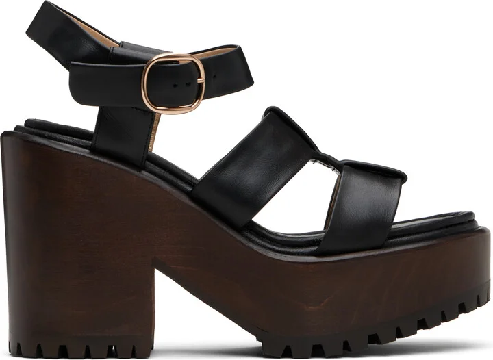 Gabriela Hearst Black Hera Platform Sandals