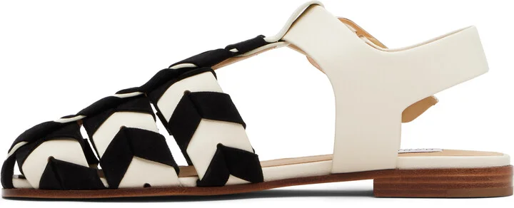 Gabriela Hearst Black & Off-White Willow Sandals - Image 3