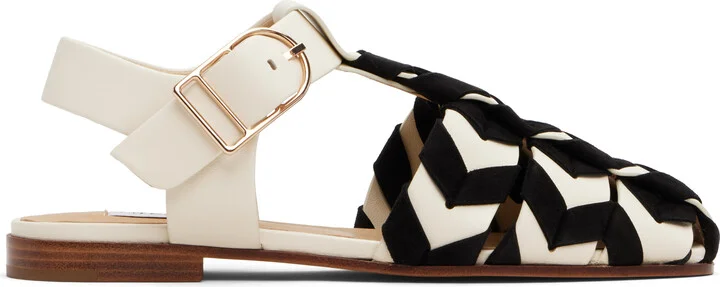 Gabriela Hearst Black & Off-White Willow Sandals