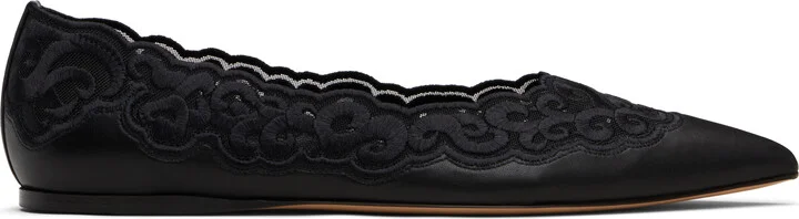 Gabriela Hearst Black Ziva Ballerina Flats