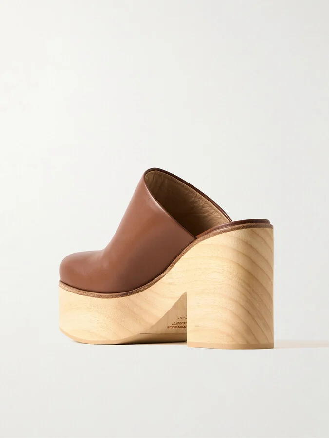 Gabriela Hearst - Blake Leather Platform Clogs - Brown - Image 3