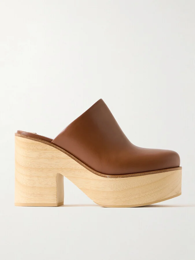 Gabriela Hearst - Blake Leather Platform Clogs - Brown