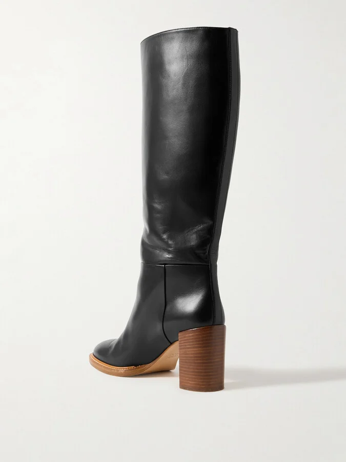 Gabriela Hearst - Bocca Leather Knee Boots - Black - Image 3