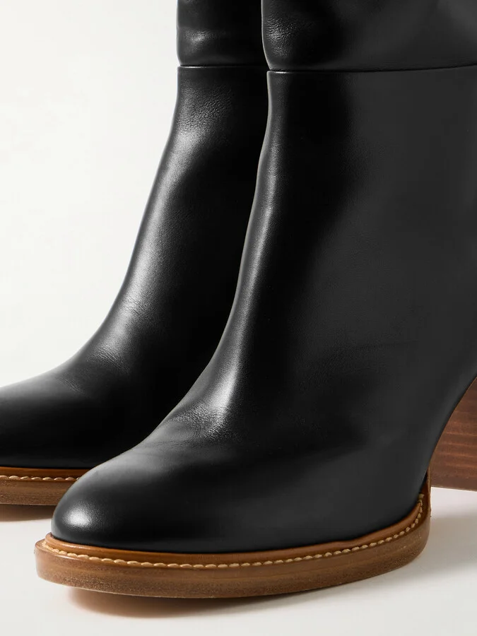 Gabriela Hearst - Bocca Leather Knee Boots - Black - Image 4