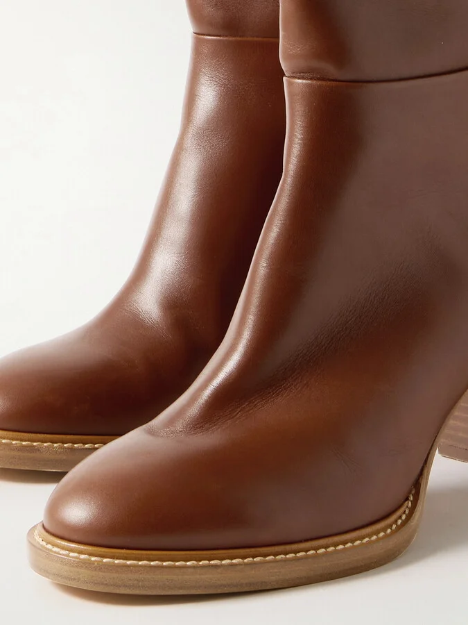 Gabriela Hearst - Bocca Leather Knee Boots - Brown - Image 4