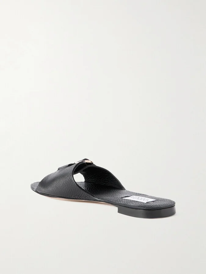 Gabriela Hearst - Briar Buckled Textured-leather Mules - Black - Image 3
