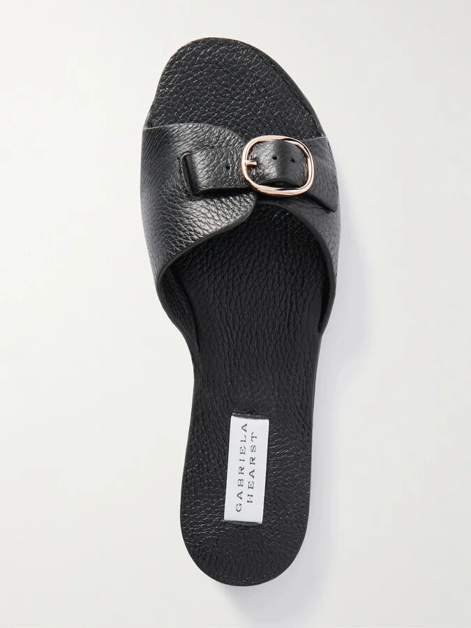 Gabriela Hearst - Briar Buckled Textured-leather Mules - Black - Image 5