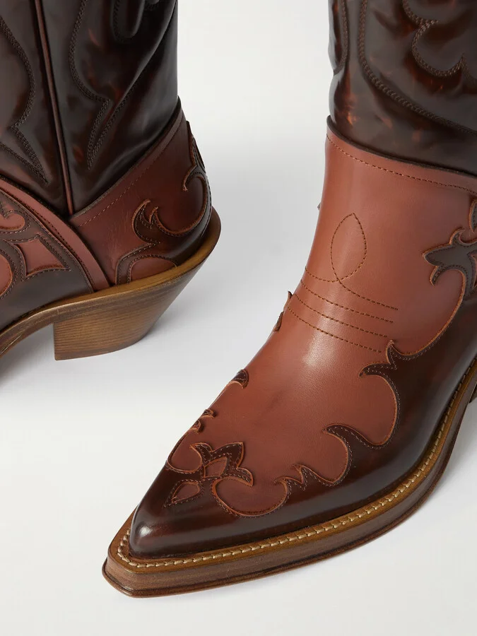 Gabriela Hearst - Capitana Glossed-leather Cowboy Boots - Brown - Image 5