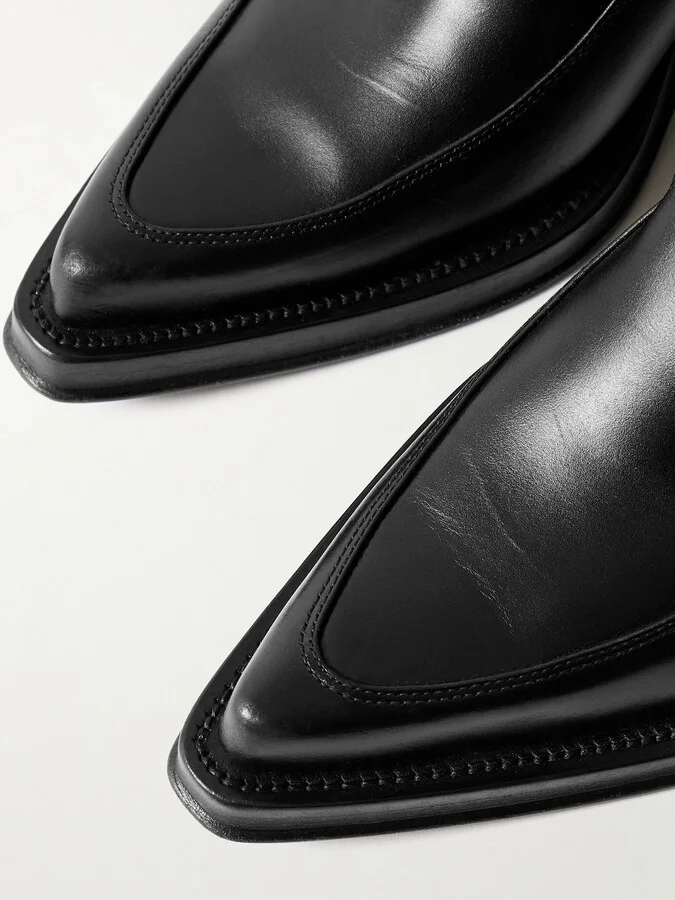 Gabriela Hearst - Castro Buckled Cutout Leather Ankle Boots - Black - Image 4
