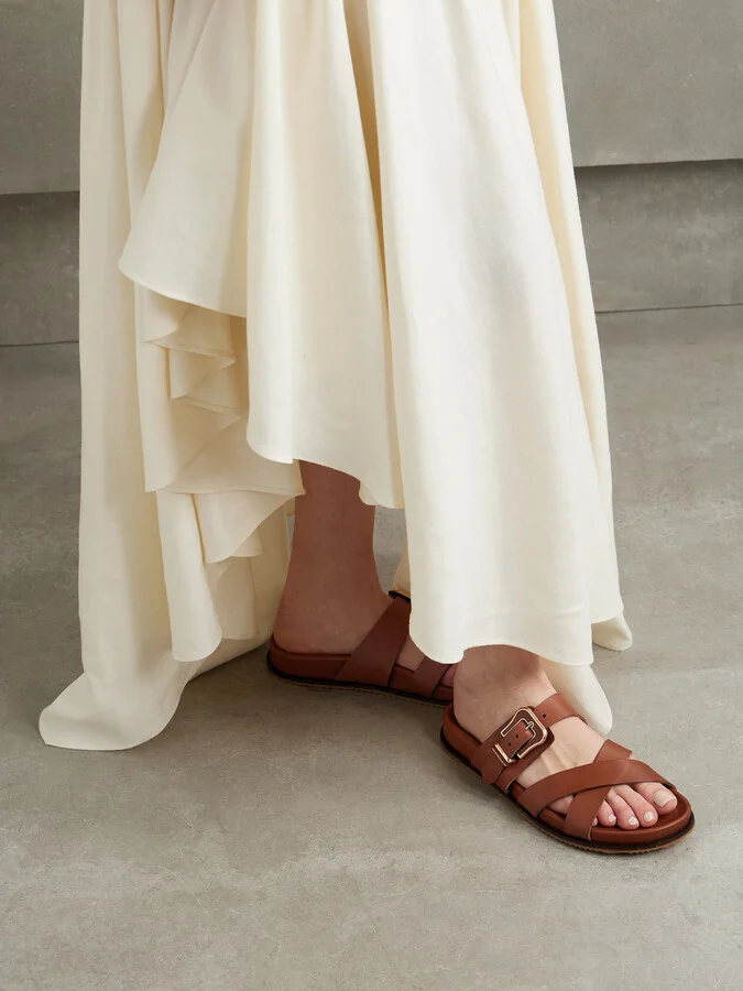 Gabriela Hearst - Circe Leather Slides - Brown - Image 2