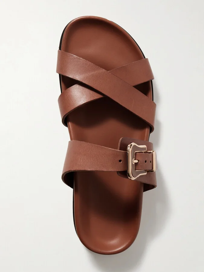 Gabriela Hearst - Circe Leather Slides - Brown - Image 5