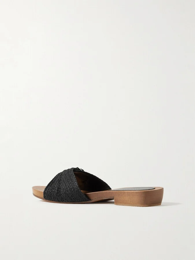 Gabriela Hearst - Clover Buckled Jute Slides - Black - Image 3