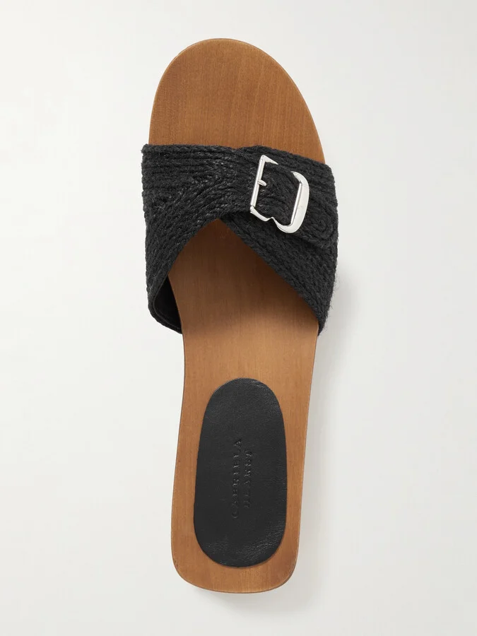 Gabriela Hearst - Clover Buckled Jute Slides - Black - Image 5