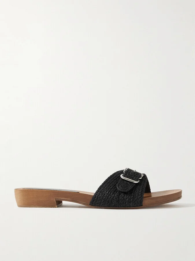 Gabriela Hearst - Clover Buckled Jute Slides - Black