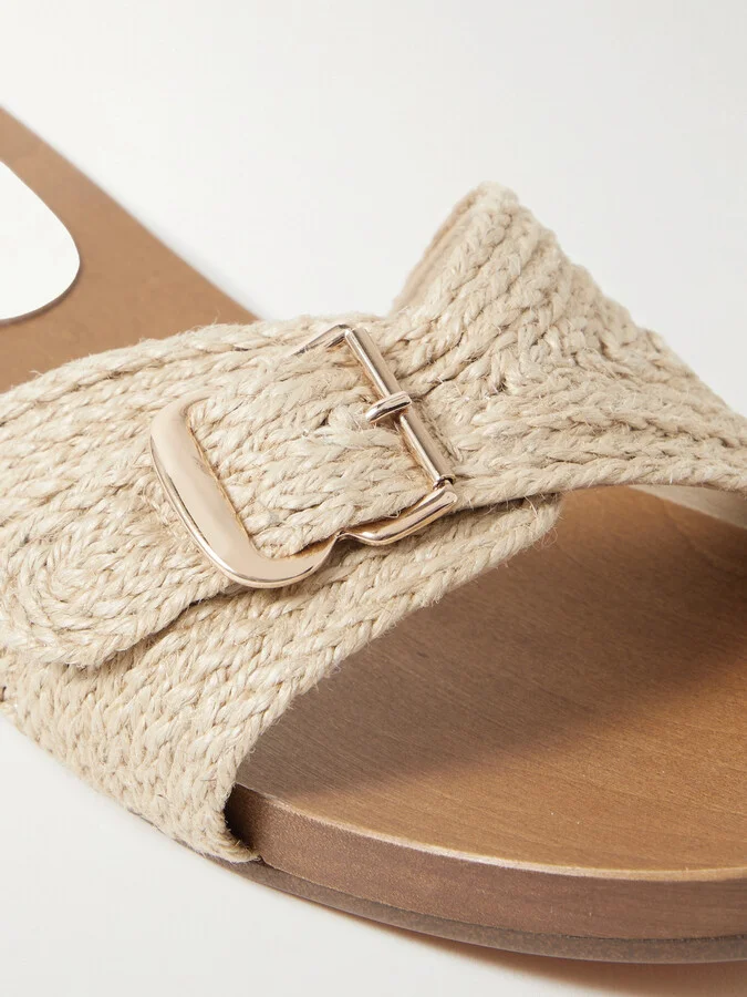 Gabriela Hearst - Clover Buckled Jute Slides - Ivory - Image 4