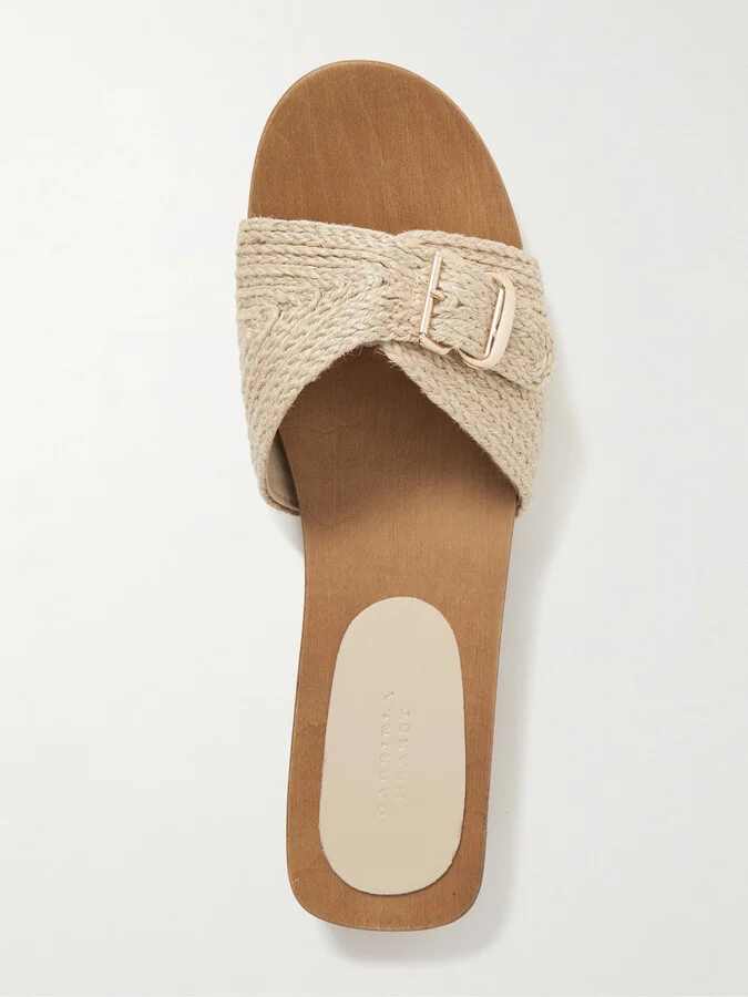 Gabriela Hearst - Clover Buckled Jute Slides - Ivory - Image 5