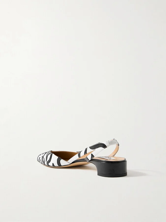 Gabriela Hearst - Delia Appliquéd Leather Slingback Pumps - White - Image 3