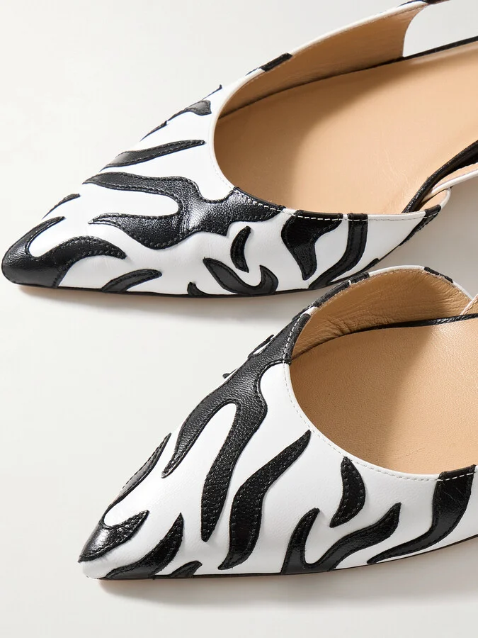 Gabriela Hearst - Delia Appliquéd Leather Slingback Pumps - White - Image 4