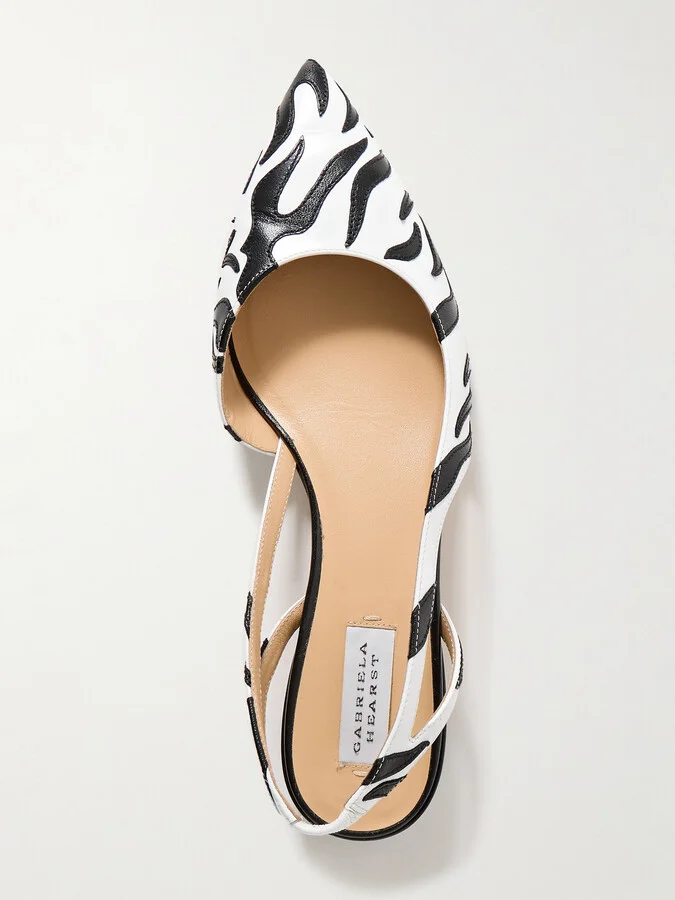 Gabriela Hearst - Delia Appliquéd Leather Slingback Pumps - White - Image 5