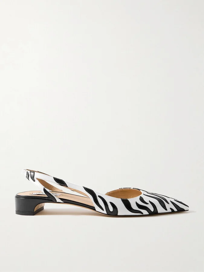 Gabriela Hearst - Delia Appliquéd Leather Slingback Pumps - White