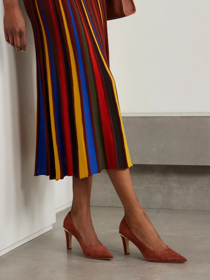 Gabriela Hearst - Edwina Suede Pumps - Orange - Image 2