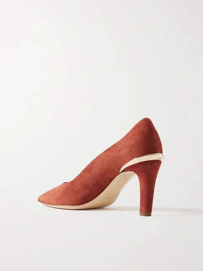 Gabriela Hearst - Edwina Suede Pumps - Orange - Image 3