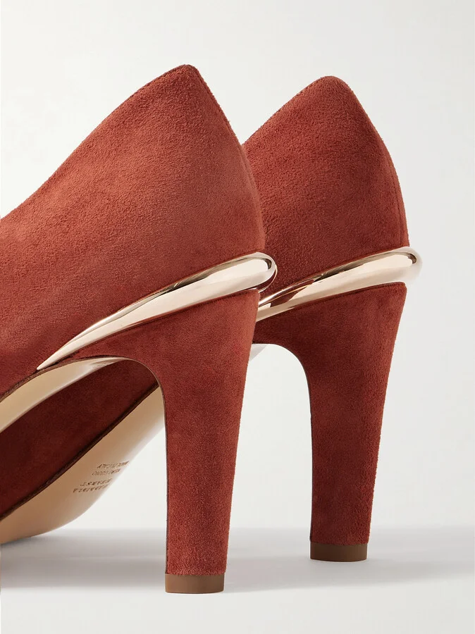 Gabriela Hearst - Edwina Suede Pumps - Orange - Image 4