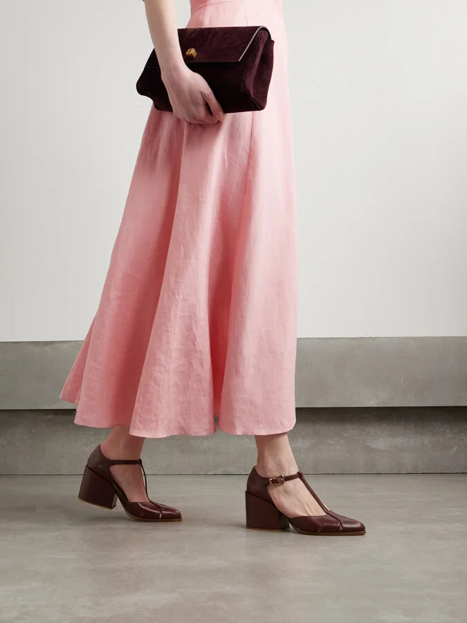 Gabriela Hearst - Evita Glossed-leather Pumps - Burgundy - Image 2
